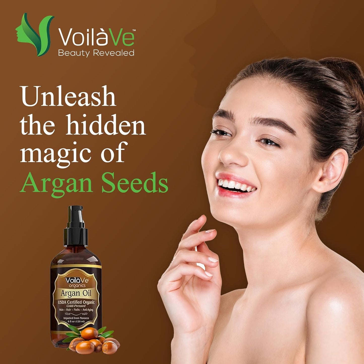 VoilaVe USDA and ECOCERT 100% Pure Organic Moroccan Argan