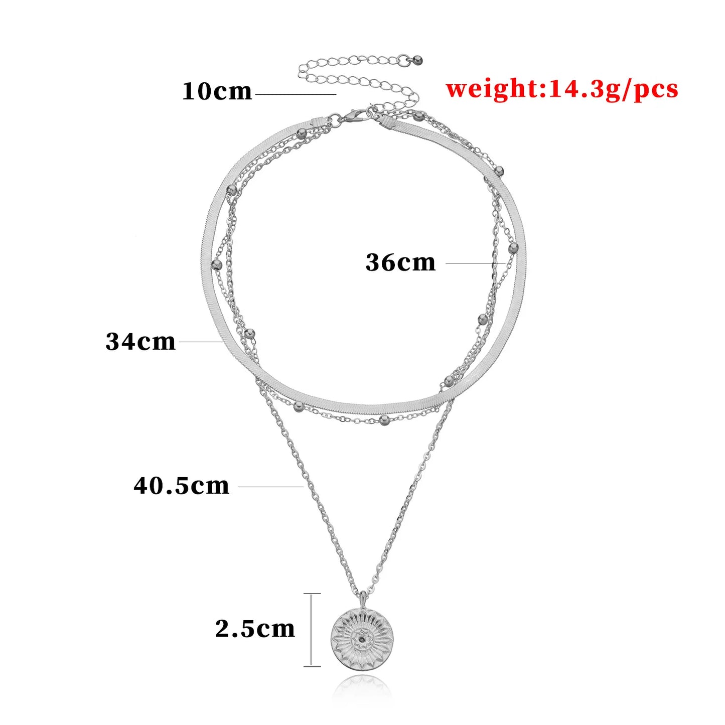 Bohemia Coin letter Layered Chain