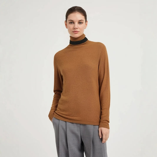 Turtleneck Neck-hole Long Sleeved Knitwear