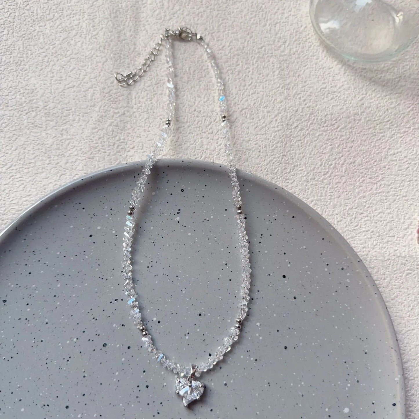 Zircon Crystal Heart Pendant