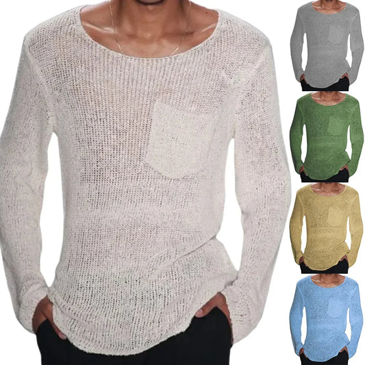 Sweater Solid Color Long-sleeve