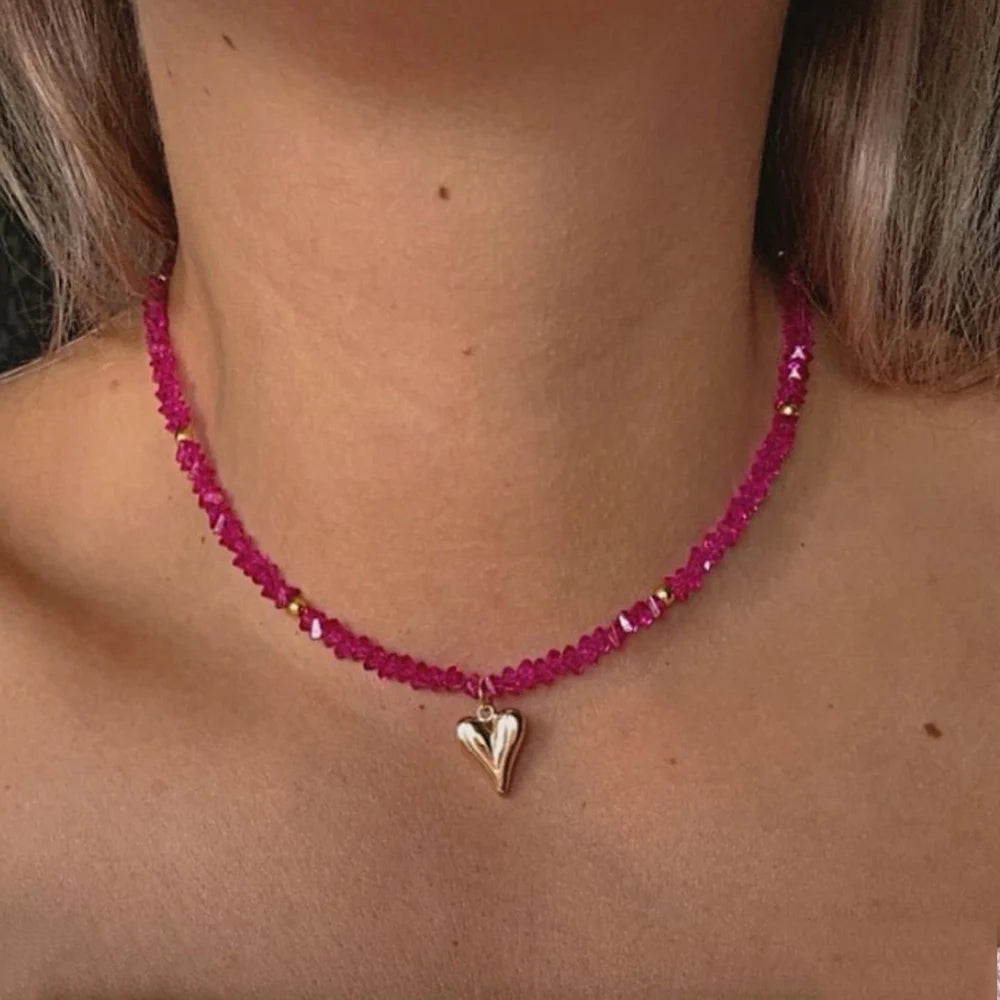 Zircon Crystal Heart Pendant