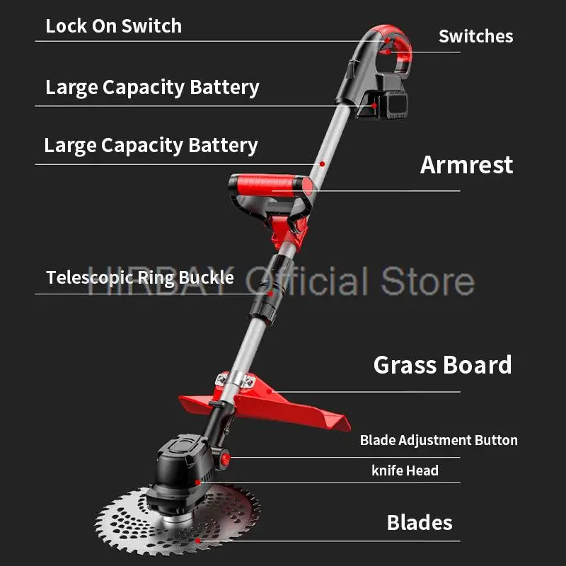 Lawn Mower Electric  Brushless Motor Cordless Cutter Household