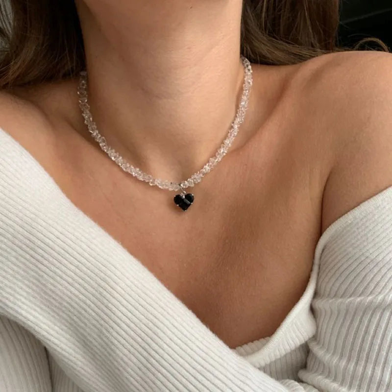 Zircon Crystal Heart Pendant