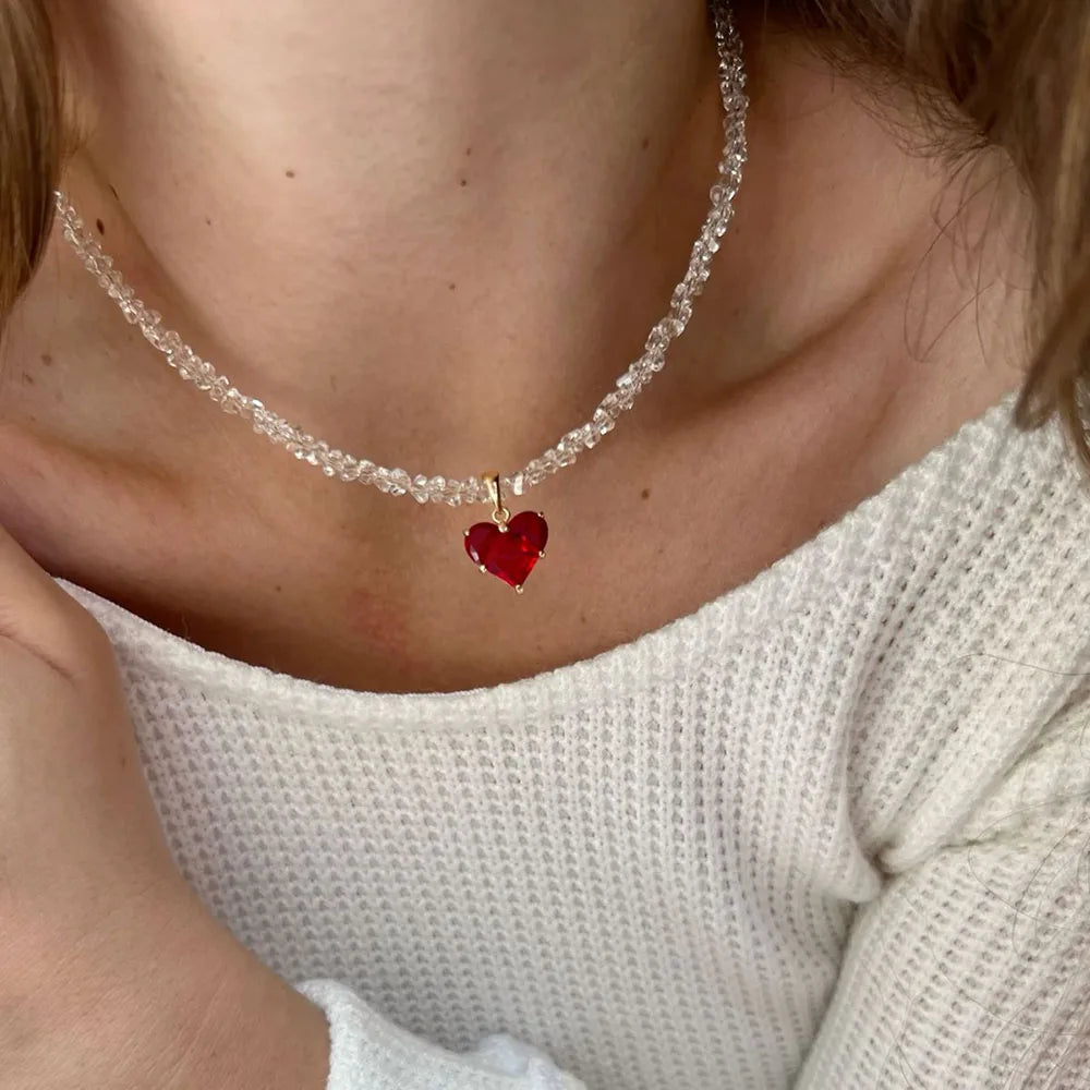 Zircon Crystal Heart Pendant