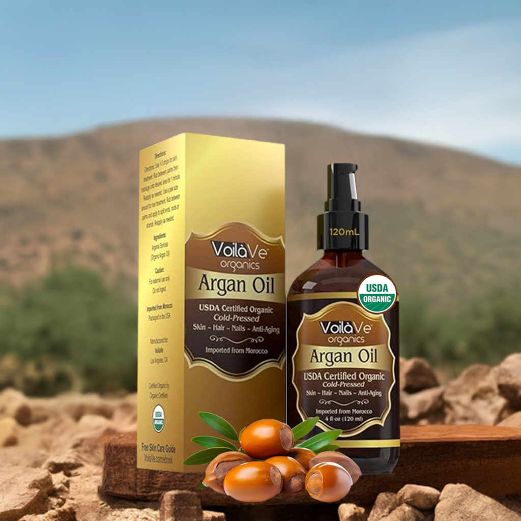 VoilaVe USDA and ECOCERT 100% Pure Organic Moroccan Argan