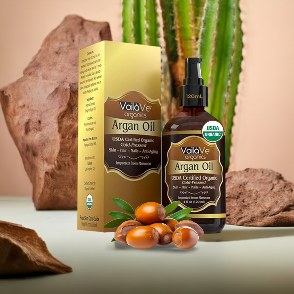 VoilaVe USDA and ECOCERT 100% Pure Organic Moroccan Argan