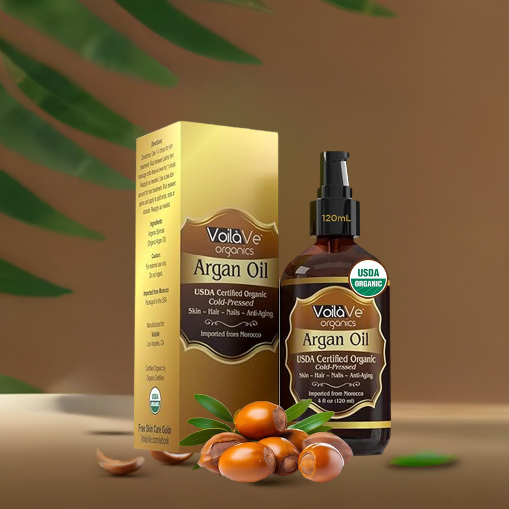 VoilaVe USDA and ECOCERT 100% Pure Organic Moroccan Argan